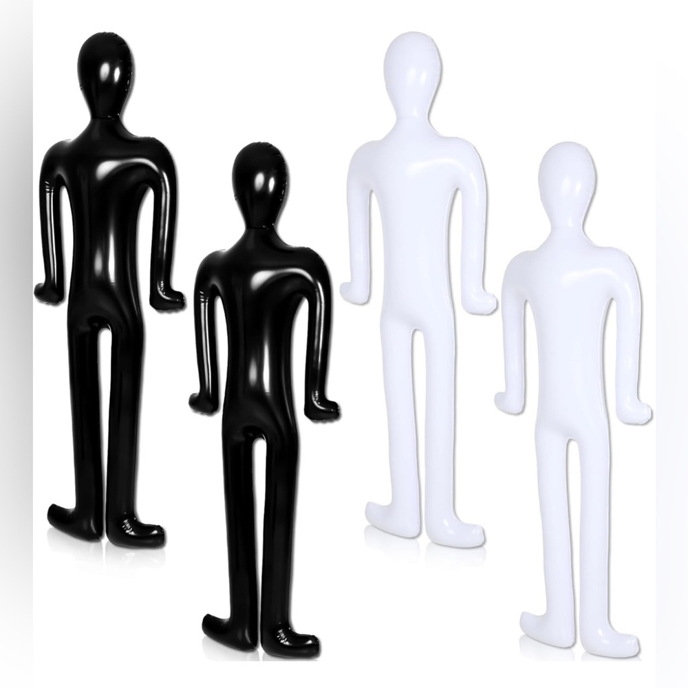Set of 4 inflatable Mannequin 2 black and 2 white.